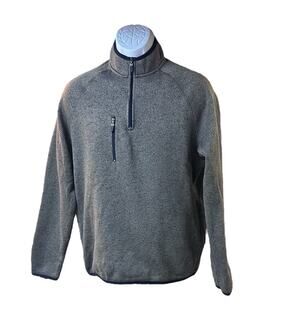 Johnnie O Sweater Mens Medium Gray 1/4 Zip Fleece Pocket Golf Performance